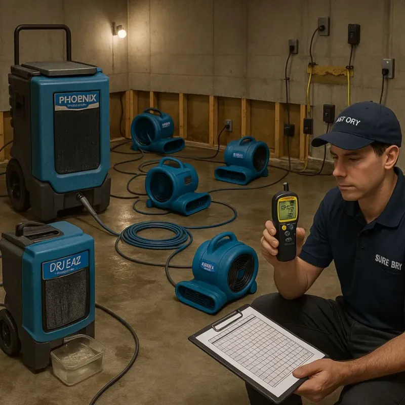 Structural Drying and Dehumidification process in Enchanted Hills, NM